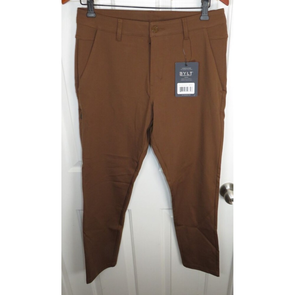 *NWT* BYLT Premium Basics Everyday Pants 2.0 Slim Fit VTG Brown Size 33x30